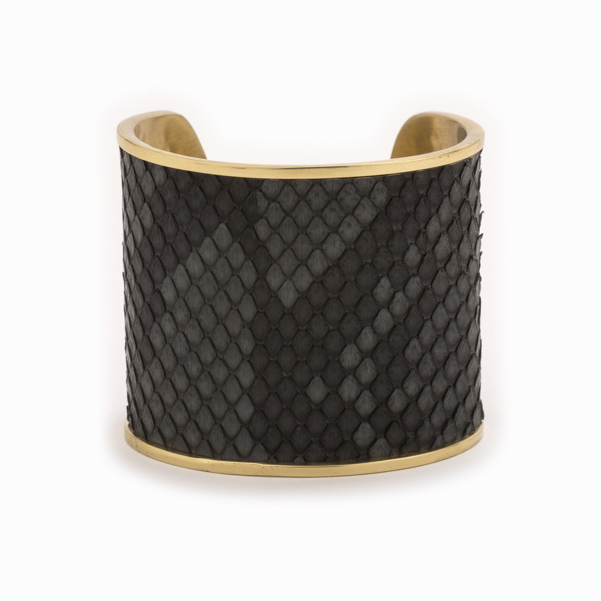 Featured image for “Large Charcoal Gold Cuff”