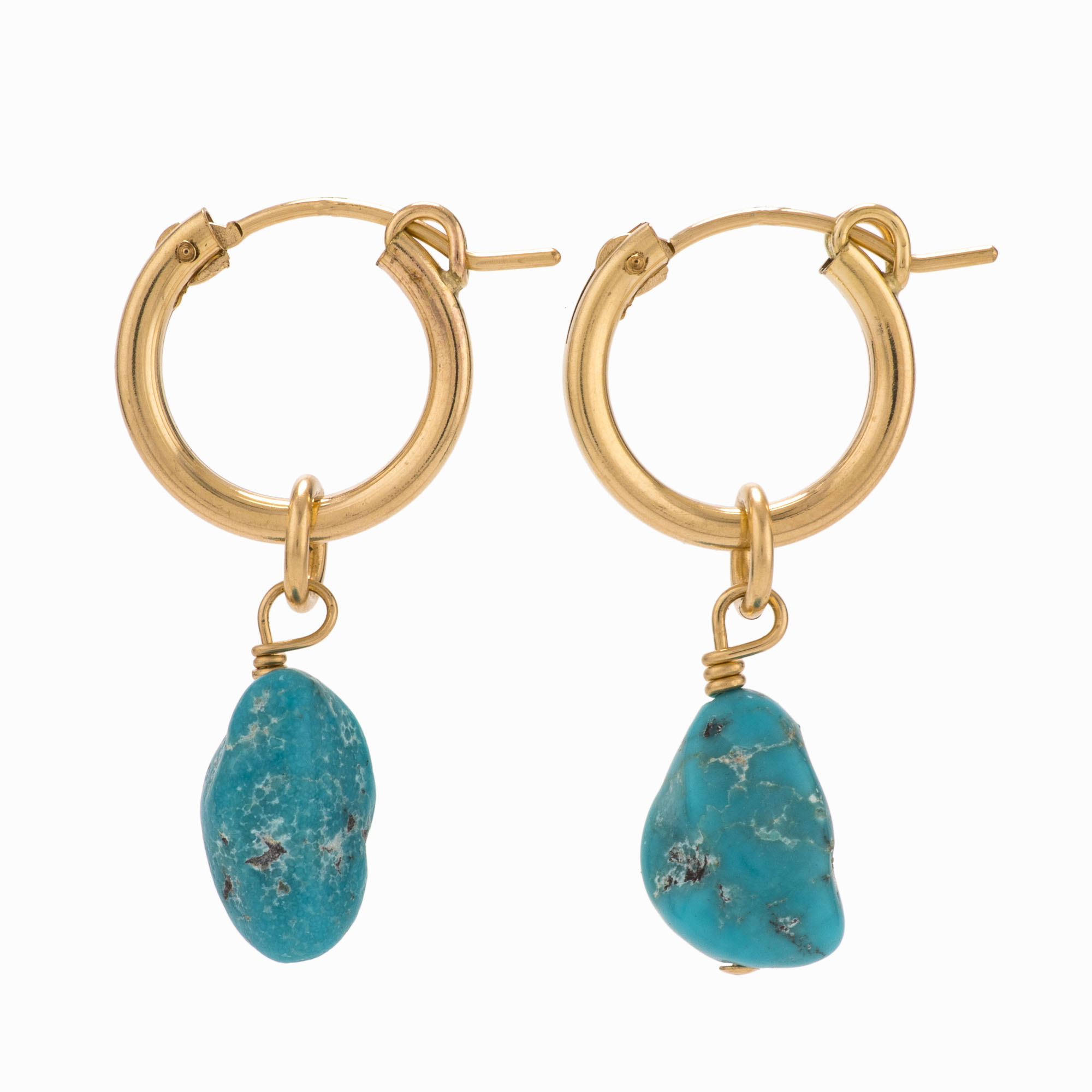 Featured image for “Bayer Turquoise Hoop Earrings”