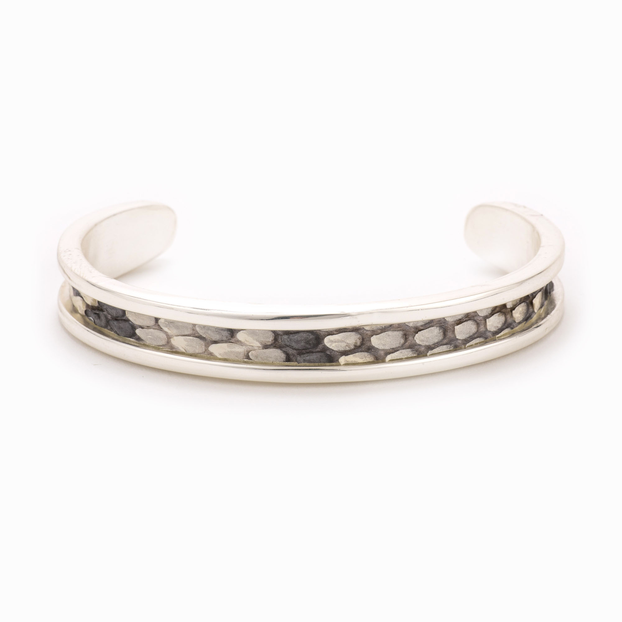 Featured image for “Small Black & White Silver Cuff”