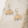Hand stamped 14k gold fill earrings with hand cut a crystal bezel and 14k gold fill detail.