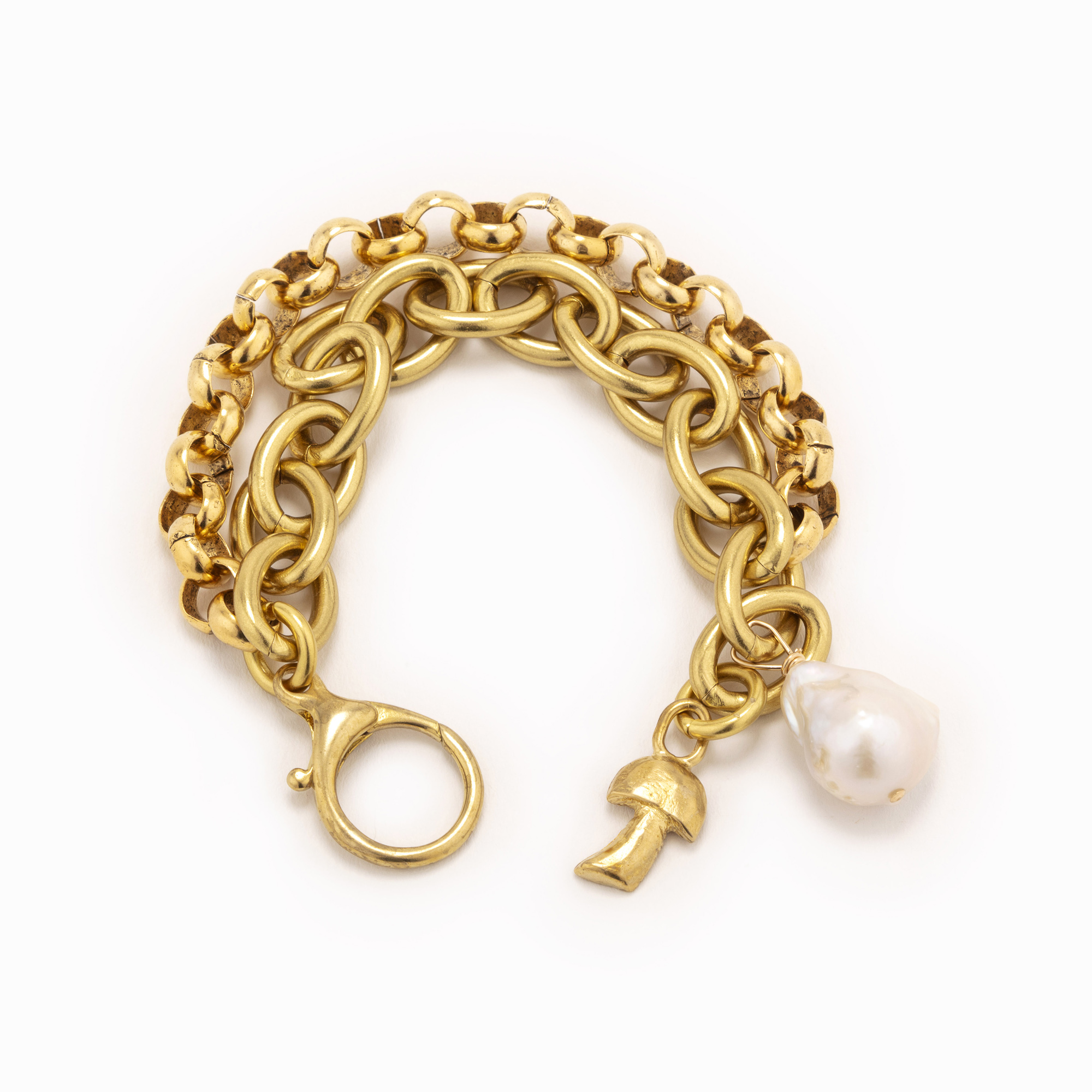 Featured image for “Mushroom Sea Brass Chain Bracelet”