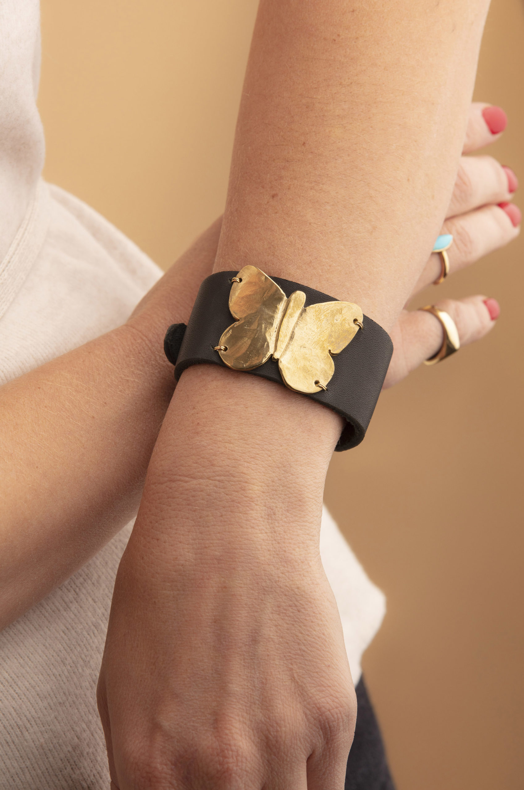 Featured image for “Bold Butterfly Leather Cuff”