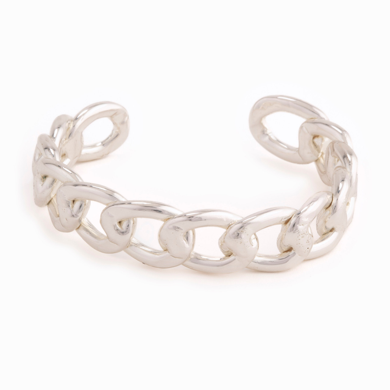 Silver Flat Chain Cuff