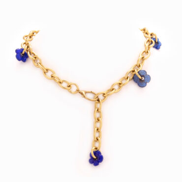 Blue Belle Brass Necklace