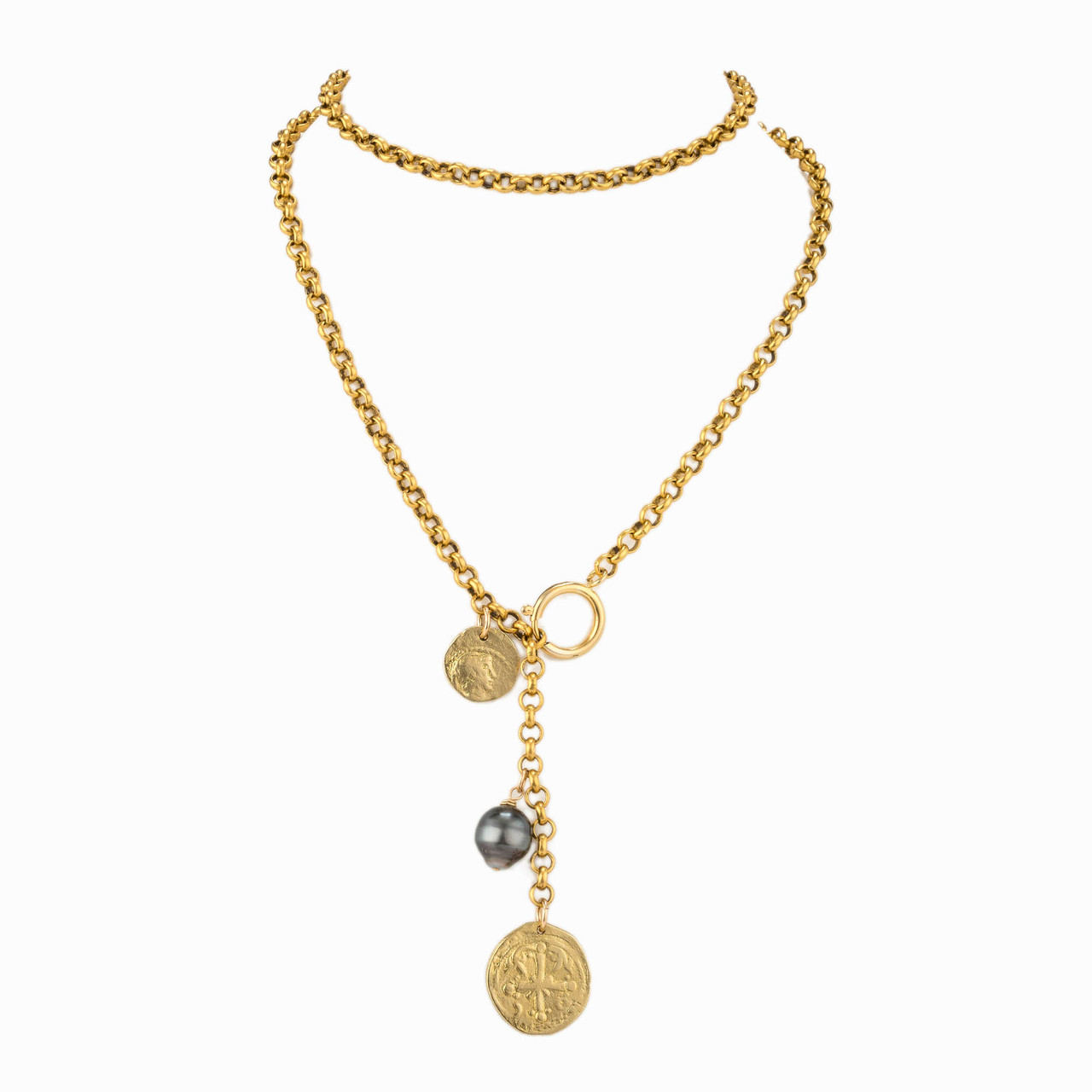 Charmed Tahitian Brass Necklace