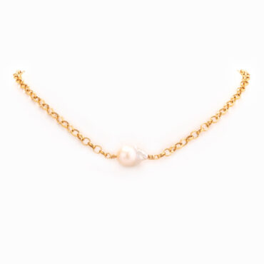 Pearl In The Rough Gold Necklace