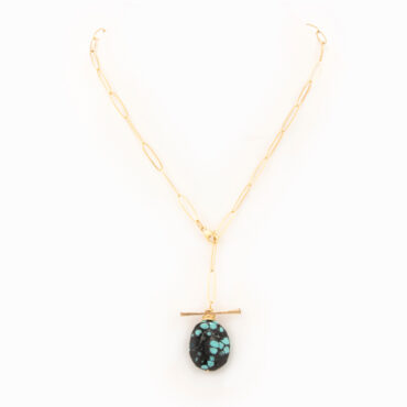 Turquoise Fall Gold Necklace