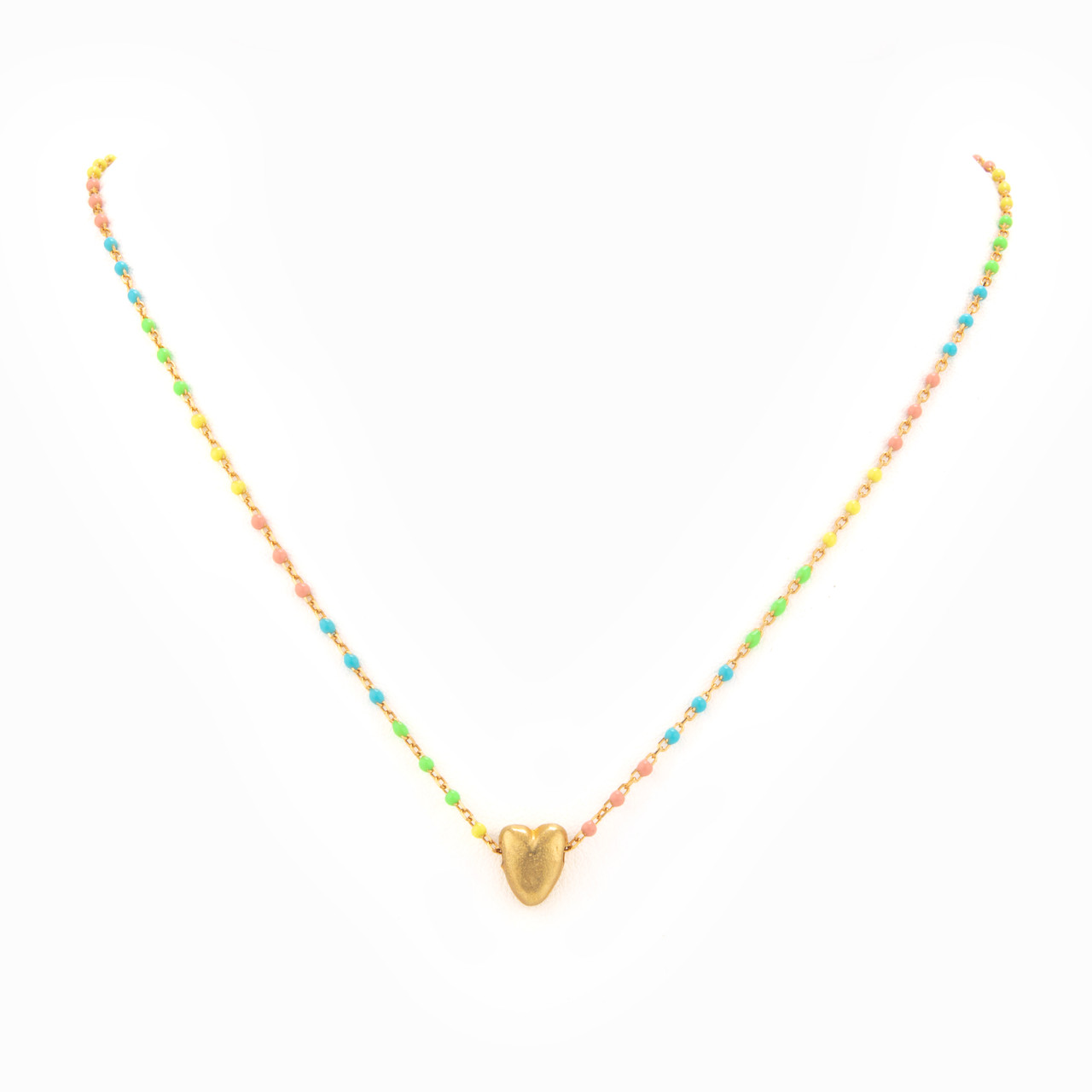 Flit Vermeil and Acrylic Short Rainbow Necklace