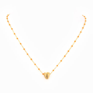 Flit Vermeil and Acrylic Short Orange Necklace