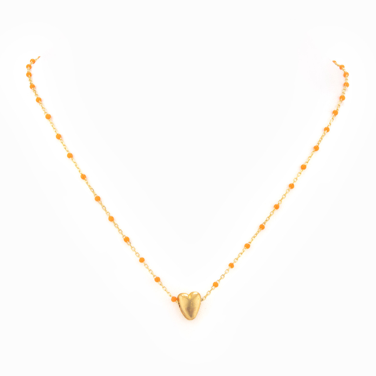 Flit Vermeil and Acrylic Short Orange Necklace