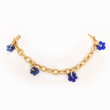 Blue Belle Brass Necklace
