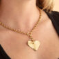 Rolo Chain Brass Heart Necklace