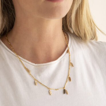 Bema Short Beaded Gold Necklace