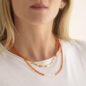Sutra Orange Coral and Gold Necklace