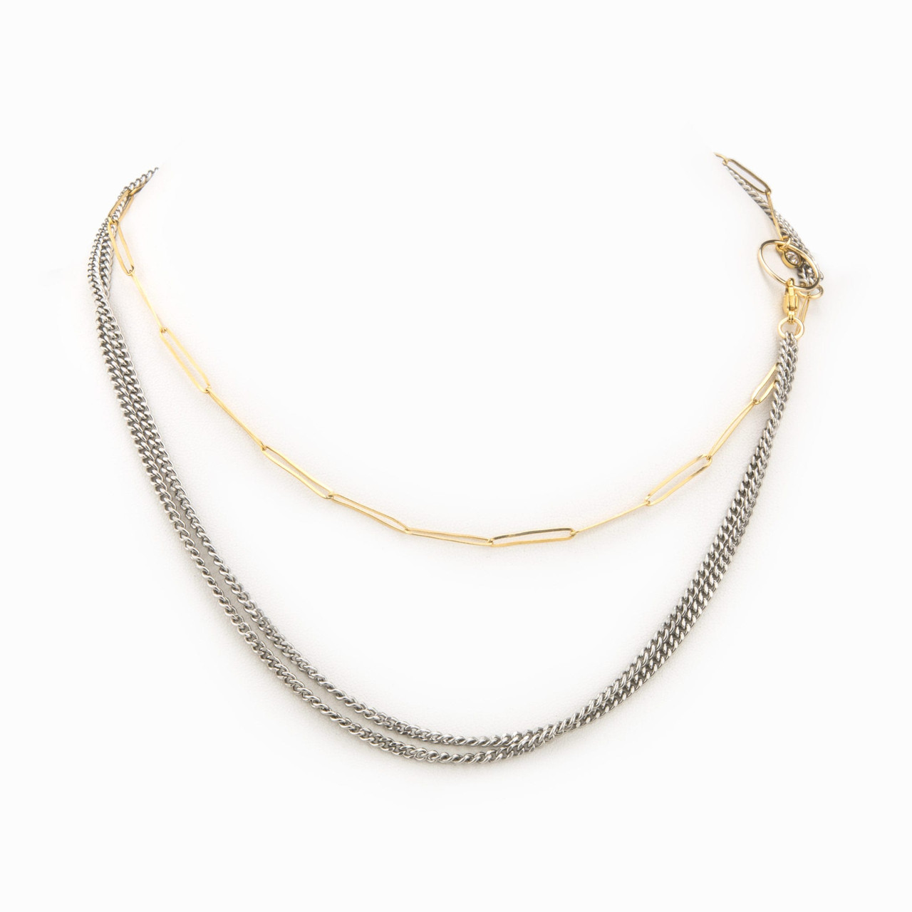 Staple Mixed Metal Necklace